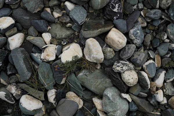 浅い川石の質感。小石の背景画像 — ストック写真