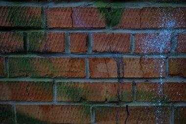 Eski bir boya kapalı tuğla duvar doku. Arka plan görüntüsü 