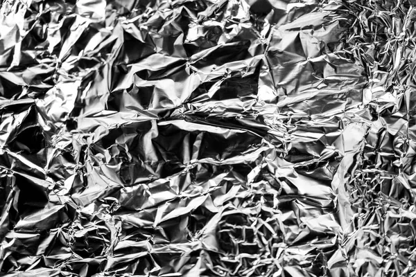 Textur Skrynklig Folie Bakgrundsbild Skrynklig Aluminiumfolie — Stockfoto