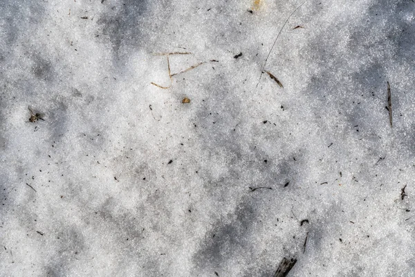 Textura Špinavého Sněhu Jarní Sníh Pokrytý Blátem Obrázek Pozadí Zasněžené — Stock fotografie