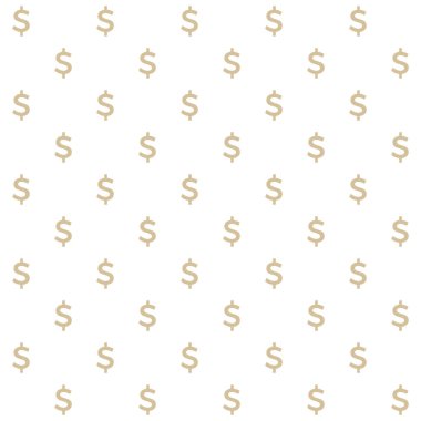 Dolar işareti vektör sorunsuz desen, temiz ve basit