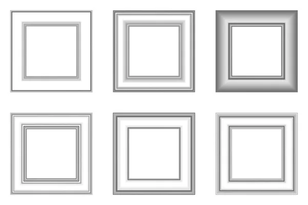 一套正方形的老式白色相框 复古盖 文字的位置 古色古香美丽的长方形框架 模板矢量说明 — 图库矢量图片