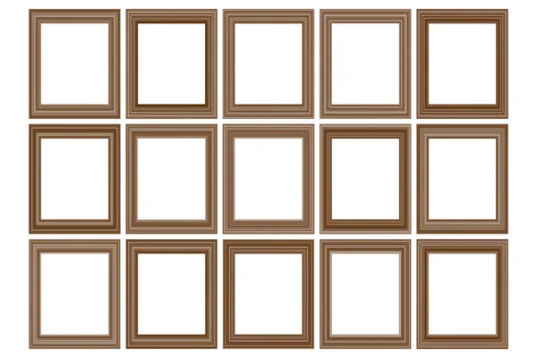 Big Set Squared Vintage Wooden Frame Your Design Vintage Cover — Stock Vector