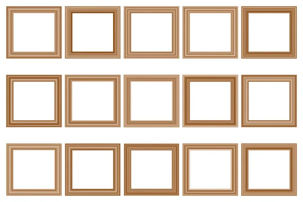 Grote Set Van Vierkante Vintage Houten Frame Voor Ontwerp Vintage — Stockvector