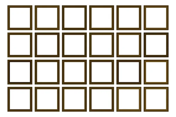 Μεγάλο Σετ Από Ξύλινο Σκελετό Τετράγωνο Vintage Για Σχεδιασμό Σας — Διανυσματικό Αρχείο