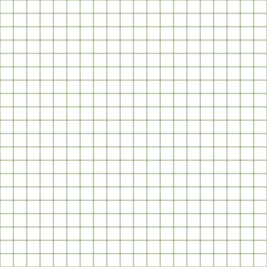 Şebeke kağıdı. Soyut kare arkaplan ve yeşil grafik. Okul için geometrik şablon, duvar kağıdı, doku, defter. Şeffaf arkaplanda boş sıralanmış izole edilmiş.
