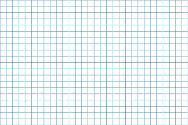Şebeke kağıdı. Mavi grafikli soyut kare arkaplan. Okul için geometrik şablon, duvar kağıdı, doku, defter. Şeffaf arkaplanda boş sıralanmış izole edilmiş. 