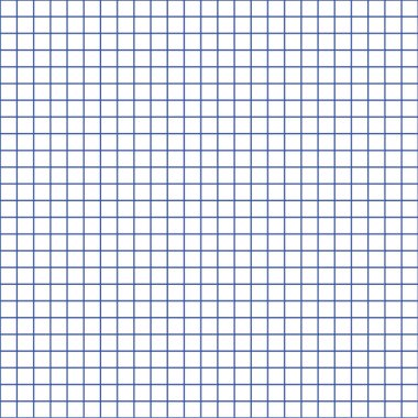 Şebeke kağıdı. Mavi grafikli soyut kare arkaplan. Okul için geometrik şablon, duvar kağıdı, doku, defter. Şeffaf arkaplanda boş sıralanmış izole edilmiş. 