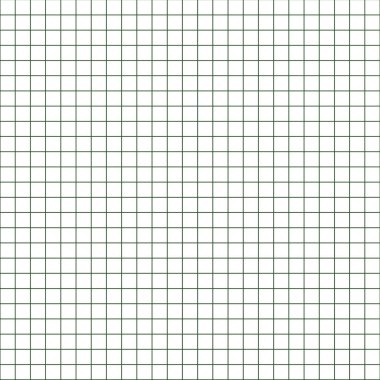 Şebeke kağıdı. Soyut kare arkaplan ve yeşil grafik. Okul için geometrik şablon, duvar kağıdı, doku, defter. Şeffaf arkaplanda boş sıralanmış izole edilmiş.