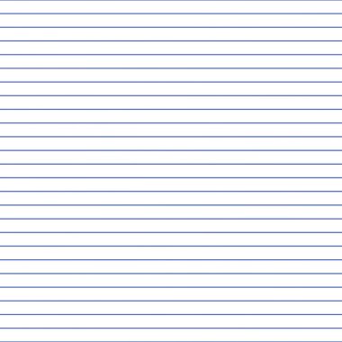 Şebeke kağıdı. Mavi yatay çizgileri olan soyut çizgili arkaplan. Okul için geometrik desen, duvar kağıdı, dokular. Saydam arkaplanda boş sayfa izole.