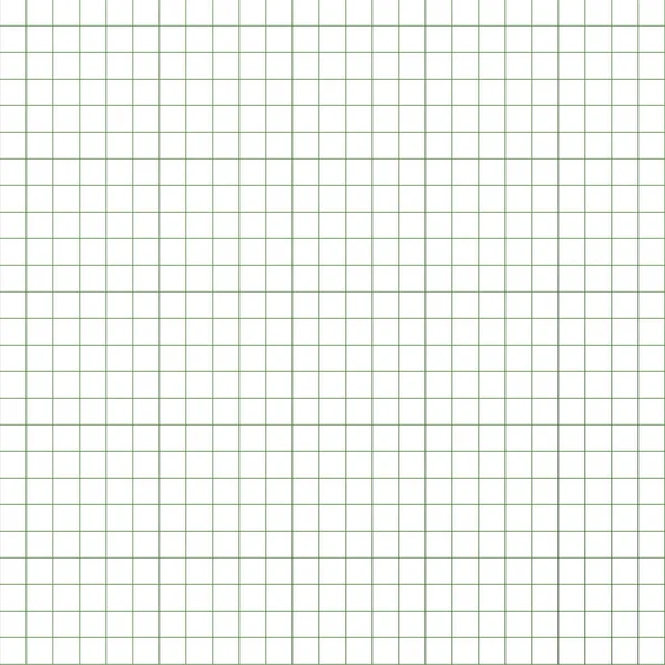 グリッドペーパー 緑のグラフで抽象2乗の背景 テクスチャ ノートブックの幾何学的なパターン 透明な背景に隔離された線状のブランク — ストックベクタ