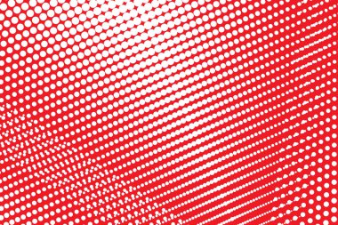 Pop Art Colory çizgi roman kapağı. Puantiyeli kırmızı ve beyaz arka plan. Çizgi filmlerdeki komik retro modeller gibi. Vektör yarım ton çizimi. 90 'lar stili. Poster, kart, el ilanı için şablon tasarımı..