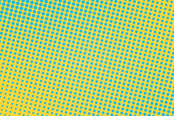 Pop Art Colory çizgi roman kapağı. Polka noktaları sarı ve mavi arka plan. Çizgi filmlerdeki komik retro modeller gibi. Vektör yarım ton çizimi. 90 'lar stili. Poster, kart, el ilanı için şablon tasarımı.