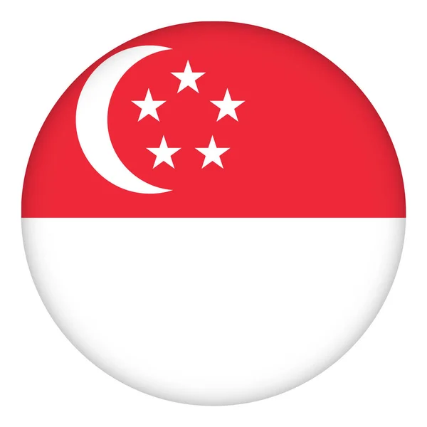 Flag Singapore Icon Badge Button National Symbol Template Design Vector — Stock Vector