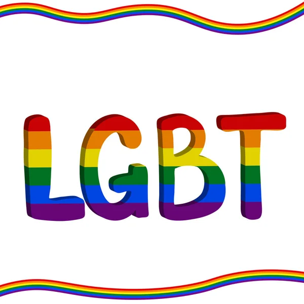 Texto Lgbt Cintas Diseño Plantilla Ilustración Vectorial Amor Aislado Gana — Vector de stock