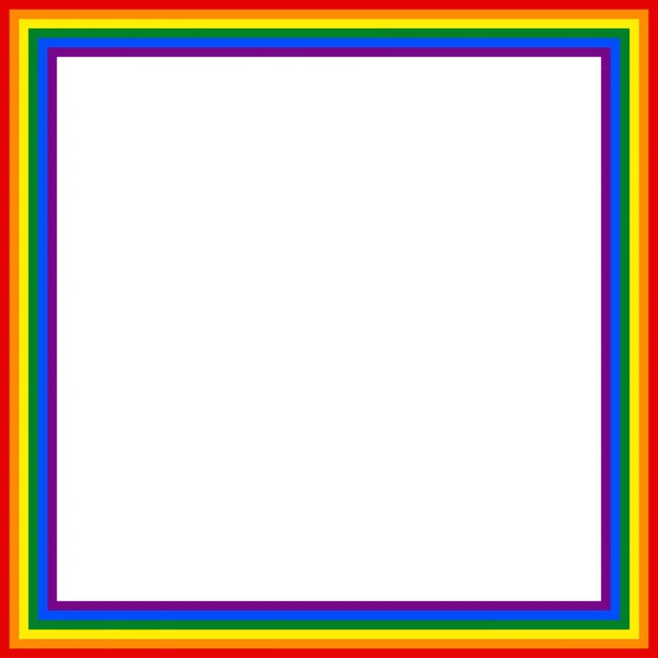 Ícone Bandeira Lgbt Quadro Quadrado Desenho Modelo Ilustração Vetorial Amor — Vetor de Stock