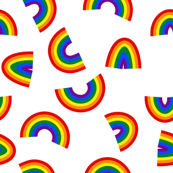 Modello Senza Cuciture Con Arcobaleno Icone Lgbt Bandiera Lgbt Illustrazione — Vettoriale Stock