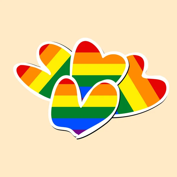 Patrón Con Iconos Lgbt Bandera Lgbt Corazones Diseño Plantilla Ilustración — Vector de stock