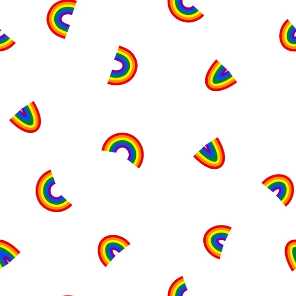 Nahtloses Muster Mit Regenbogen Lgbt Symbole Flagge Lgbt Bunte Vektorillustration — Stockvektor