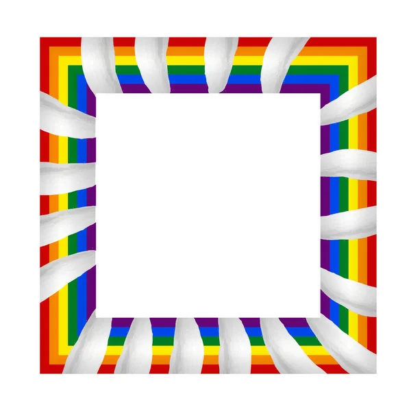 Ícone Bandeira Lgbt Quadro Quadrado Desenho Modelo Ilustração Vetorial Amor — Vetor de Stock