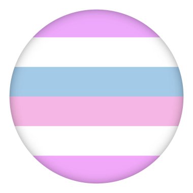 Bayrak Intersex yuvarlak ikonu, yuvarlak rozet ya da düğme. Şablon tasarımı, vektör çizimi. Aşk kazanır. Gökkuşağı renklerinde cinsiyetler arası logo etiketi. Gurur koleksiyonu, aksesuar takımı.