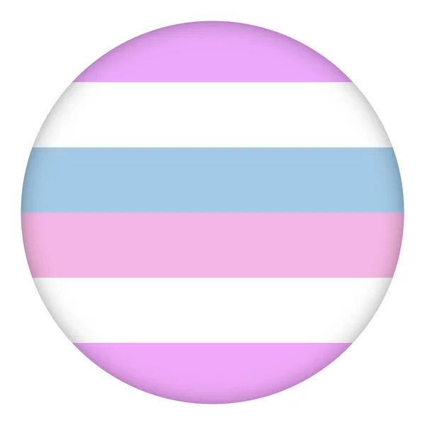 Bandiera Intersex Icona Rotonda Distintivo Rotondo Pulsante Modello Illustrazione Vettoriale — Vettoriale Stock