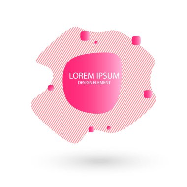 Akışkan çerçeve beyaz arkaplanda izole edildi. Soyut sıvı şekil, renkli elementler, geometrik çizgileri olan gradyan dalgalar. Pankartlar, el ilanları, kartvizitler, davetiyeler, hediye kartları için vektör düz tasarım.