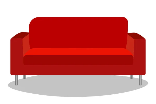 Canapé Rouge Icône Vectorielle Illustration Vectorielle Bande Dessinée Isolée Sur — Image vectorielle