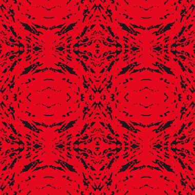 Grunge el çizimi elementi olan soyut siyah ve kırmızı arkaplan. Duvar kağıdı, web sayfası, dokular, kumaş ve tekstil için geometrik dikişsiz desen. Dekoratif vektör illüstrasyonu.
