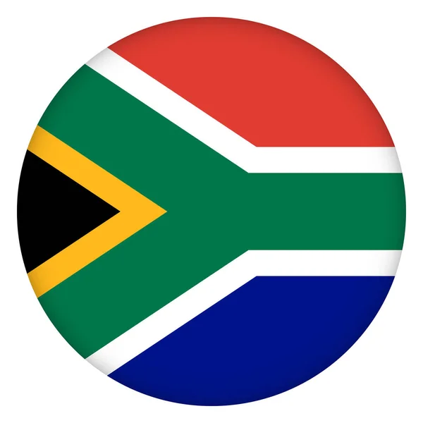 Bandera República Sudáfrica Icono Redondo Insignia Botón Símbolo Nacional Diseño — Archivo Imágenes Vectoriales