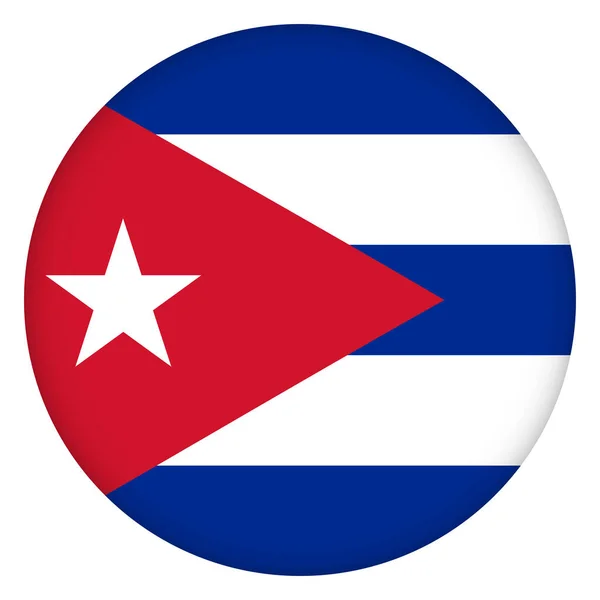 Bandera Cuba Icono Redondo Insignia Botón Símbolo Nacional Cubano Diseño — Archivo Imágenes Vectoriales