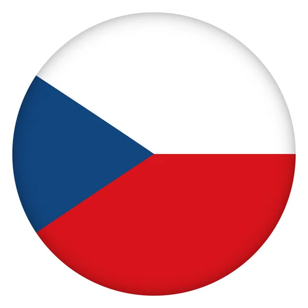 チェコ共和国の丸いアイコン バッジまたはボタンの旗 チェコのシンボル テンプレートデザイン ベクターイラスト — ストックベクタ