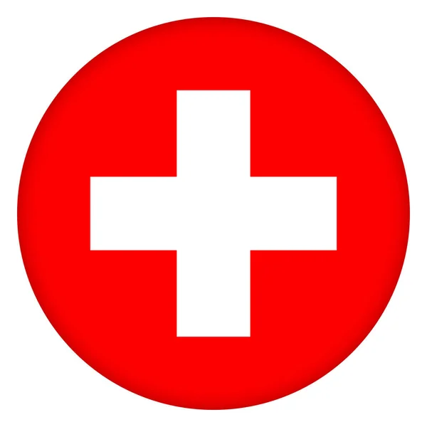 Flag Switzerland Icon Badge Button Swiss National Symbol Template Design — Stock Vector