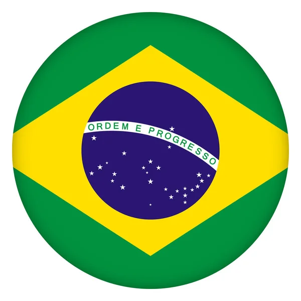 ブラジルの丸いアイコン バッジまたはボタンの旗 ブラジルの国民的シンボル テンプレートデザイン ベクターイラスト — ストックベクタ