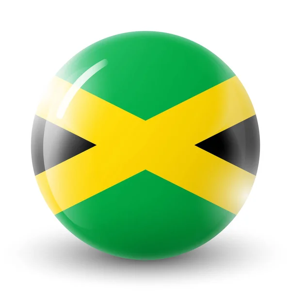 Szklana Kula Flagą Jamajki Kula Okrągła Ikona Szablonu Jamajski Symbol — Wektor stockowy
