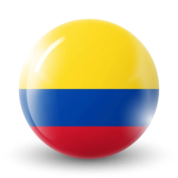 콜롬비아 국기둥근 아이콘 콜롬비아 국가의 상징이야 일러스트 — 스톡 벡터