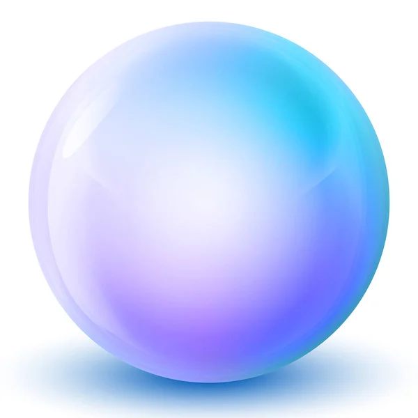 Boule Verre Violette Bleue Perle Précieuse Boule Réaliste Brillante Illustration — Image vectorielle