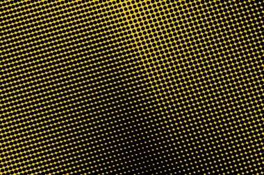 Pop Art Colory çizgi roman kapağı. Polka sarı ve siyah arkaplanlı. Çizgi film komik retro desen. Vektör yarım ton çizimi. 90 'lar tarzı. Poster, kart, el ilanı için şablon tasarımı.