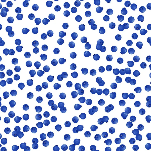 Nahtloses Muster Mit Blaubeere Auf Weißem Hintergrund Natürliche Frische Wohlschmeckende — Stockvektor