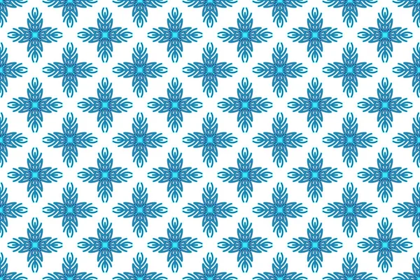 Winternahtloses Muster Mit Bunten Schneeflocken Auf Weißem Hintergrund Vektor Illustration — Stockvektor