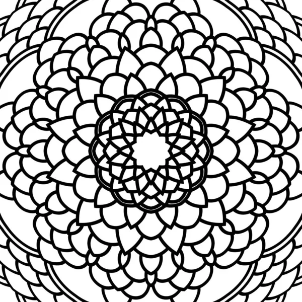 Mandala Patrón Ornamento Redondo Elementos Decorativos Vintage Blanco Negro Fondo — Vector de stock