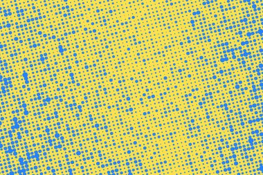 Pop Art Colory çizgi roman kapağı. Polka noktaları sarı ve mavi arka plan. Çizgi filmlerdeki komik retro modeller gibi. Vektör yarım ton çizimi. 90 'lar stili. Poster, kart, el ilanı için şablon tasarımı..