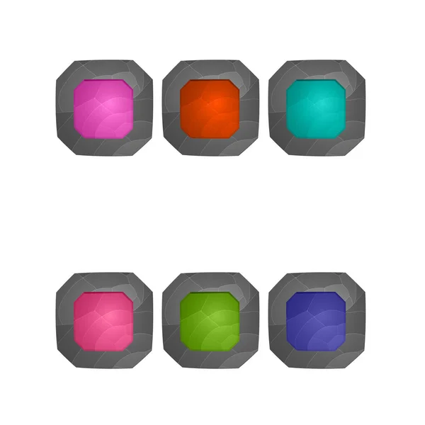 Herní Prvky Izolované Bílém Pozadí Design Pro Počítačovou Hru Symboly — Stockový vektor
