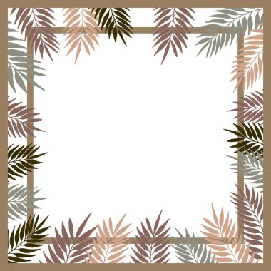 Mendil, bandana, eşarp, mendil, şal, boyun atkısı için parmak izi. Kumaş, tekstil ve ipek ürünleri için süslemeli kare desen. Tropik çiçekli şal desenli bir vektör. Çiçekli modern iz sürücü.