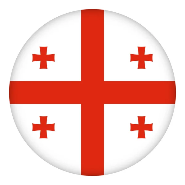 ジョージアの丸いアイコン バッジまたはボタンの旗 グルジアのシンボル テンプレートデザイン ベクターイラスト — ストックベクタ