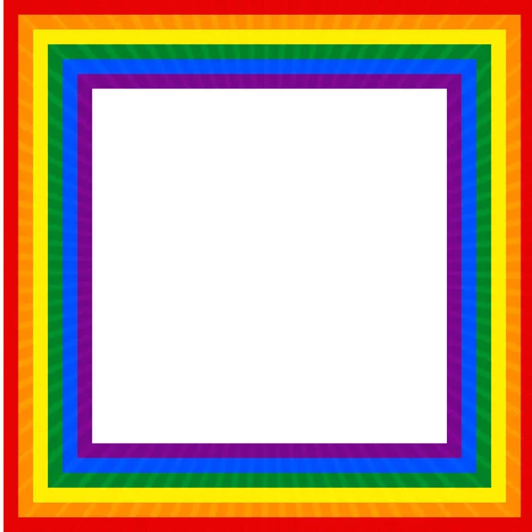 Bayrak LGBT simgesi, kare kare kare. Şablon tasarımı, vektör çizimi. Aşk kazanır. Gökkuşağı renklerinde LGBT logo sembolü. Gay gurur koleksiyonu.