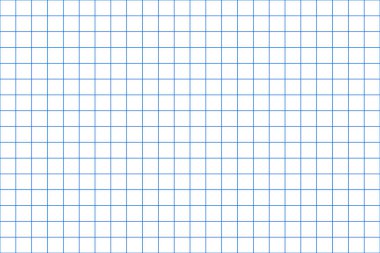 Şebeke kağıdı. Mavi grafikli soyut kare arkaplan. Okul için geometrik şablon, duvar kağıdı, doku, defter. Şeffaf arkaplanda boş sıralanmış izole edilmiş.