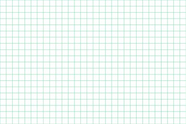 Şebeke kağıdı. Soyut kare arkaplan ve yeşil grafik. Okul için geometrik şablon, duvar kağıdı, doku, defter. Şeffaf arkaplanda boş sıralanmış izole edilmiş.