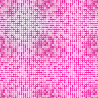 Soyut moda polkaları arka planda yer alır. Pembe eğimli beyaz desenli daireler. Davetiye, poster, kart, el ilanı, afiş, tekstil, kumaş için şablon tasarımı.