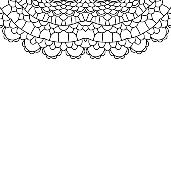 Mandala Patrón Ornamento Redondo Elementos Decorativos Vintage Blanco Negro Fondo — Vector de stock